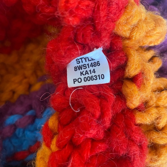 Lucky Brand Colorful Rainbow Striped Wool Blend Chunky Knit Pullover Sweater L - Picture 7 of 7